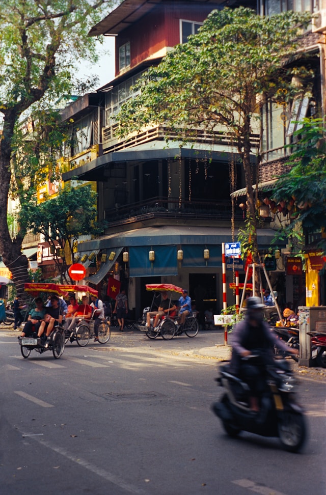 Cyclo ride through Hanoi streets